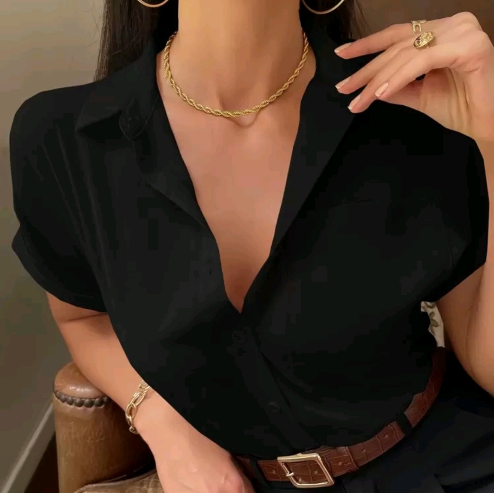 Elegant Black Women's Top